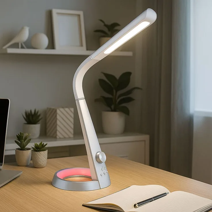 Globo LED-Tischleuchte, silber, dimmbar, mit RGB-Nachtlicht, Höhe 64 cm