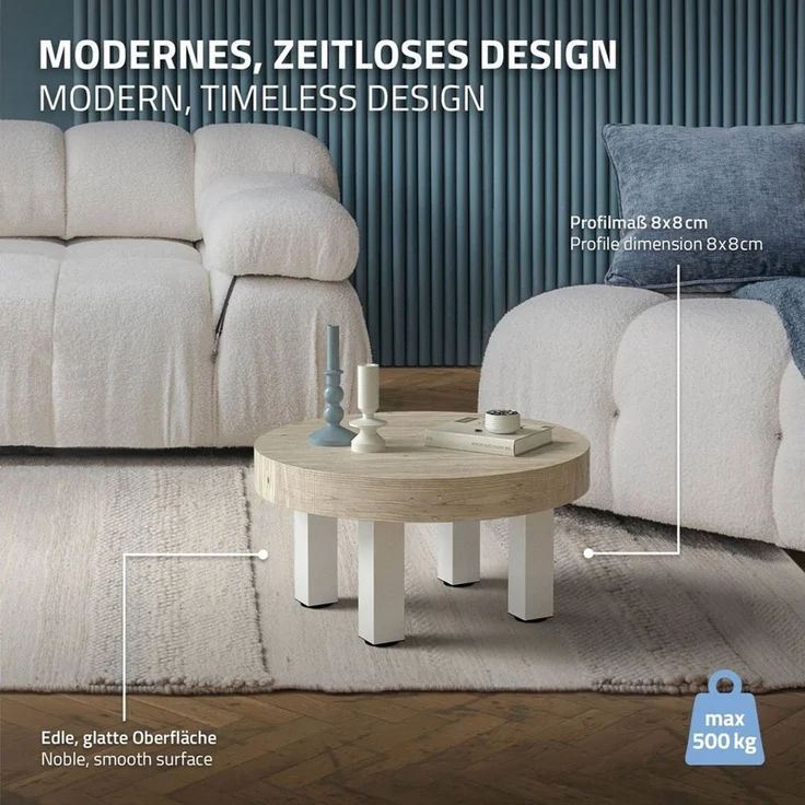 ML-DESIGN Tischbein Tischkufen I-Design Möbelfüße Tischgestell aus pulverbeschichtet Stahl, 4er Set Bankkufen 30cm Weiß glänzend Möbelbeine – Bild 3