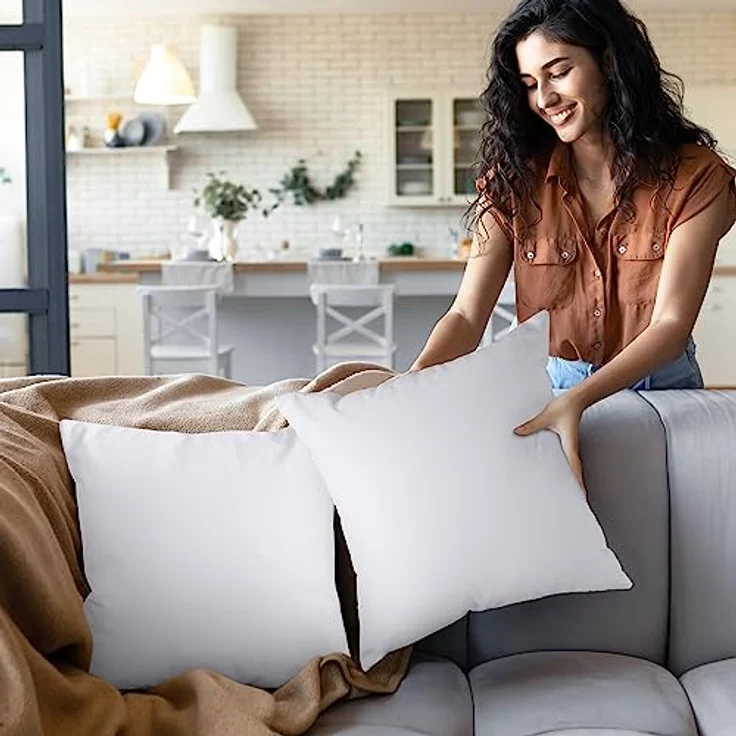 Utopia Bedding 2er Set Kissenfüllung 50x50 cm, Innenkissen Füllkissen Kopfkissen Sofakissen (Weiß) – Bild 5