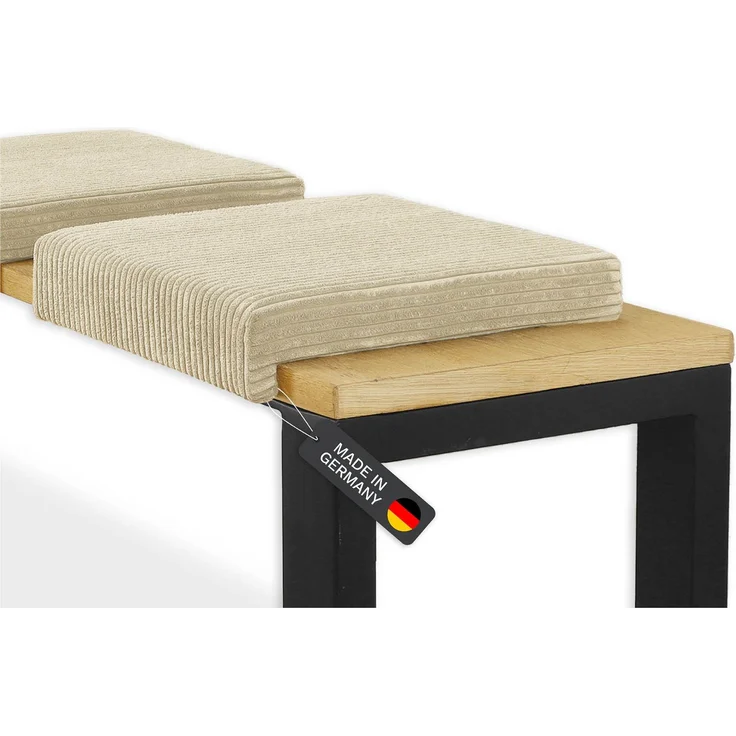 Lycce Bankauflage Klemmkissen mit Leiste - Cord, Polsterung, rutschfest Beige 8x40x38cm – Bild 2