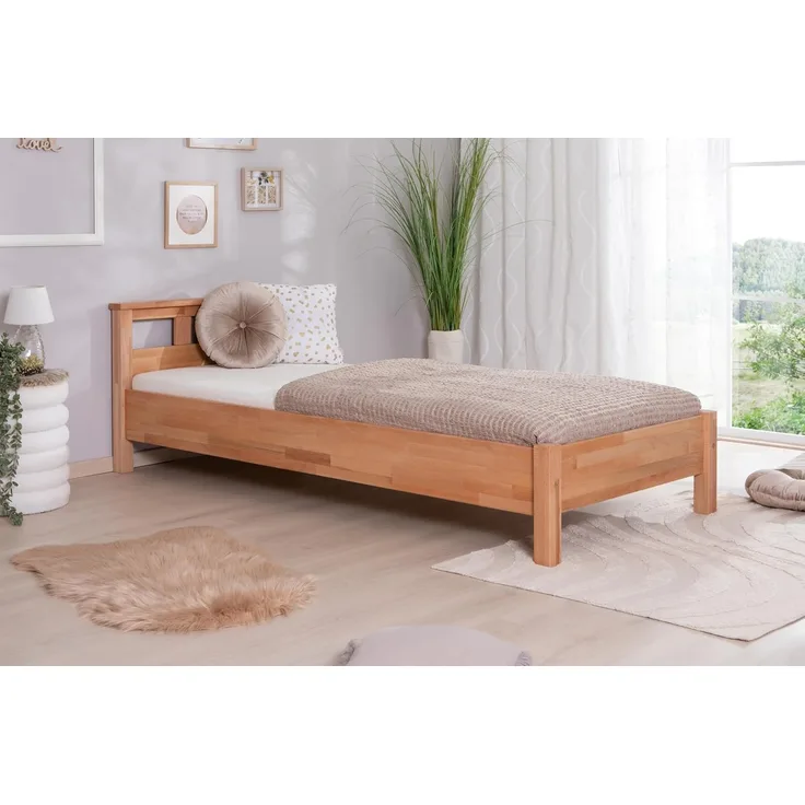 Einzelbett "Merci" 90x200 Buche massiv bio-geölt