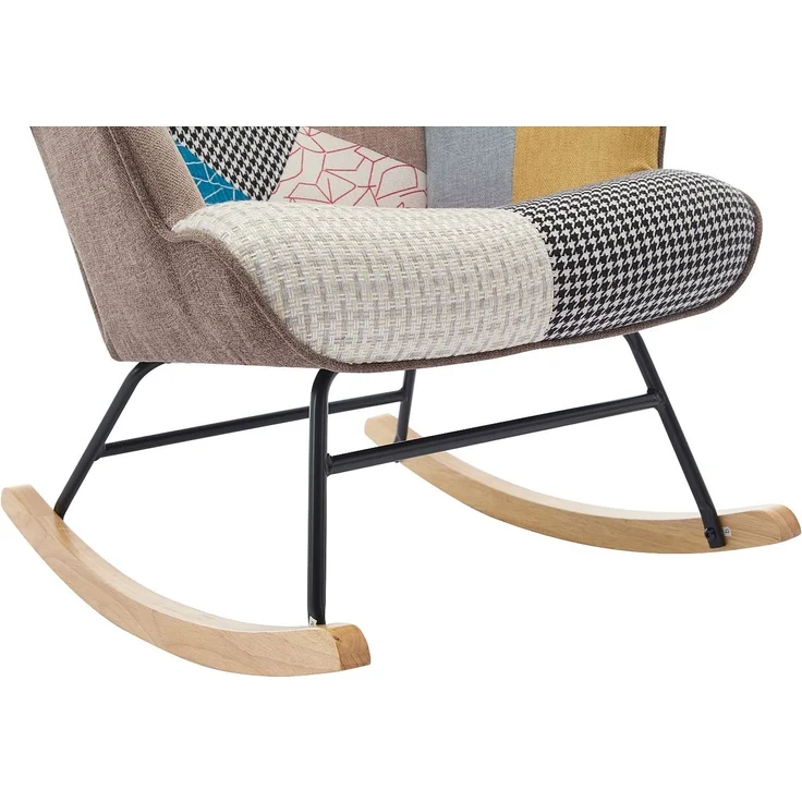 Vente-unique - ELMINA - Schaukelstuhl - Holz, Platte - Holz - Mehrfarbig - 86 x 68 x 91 cm – Bild 8