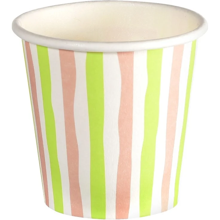 Duni Schnapsgläser Pappe Bio Stripes multi bunt 60 ml Ø 5 x 5 cm - 20 Stück