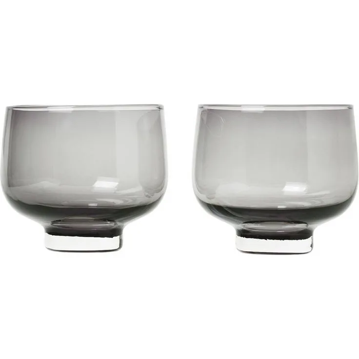 Blomus FLOW Set 2 Trinkgläser, Wasserglas, Trinkglas, Glas farbig, smoke, 220 ml, 63918