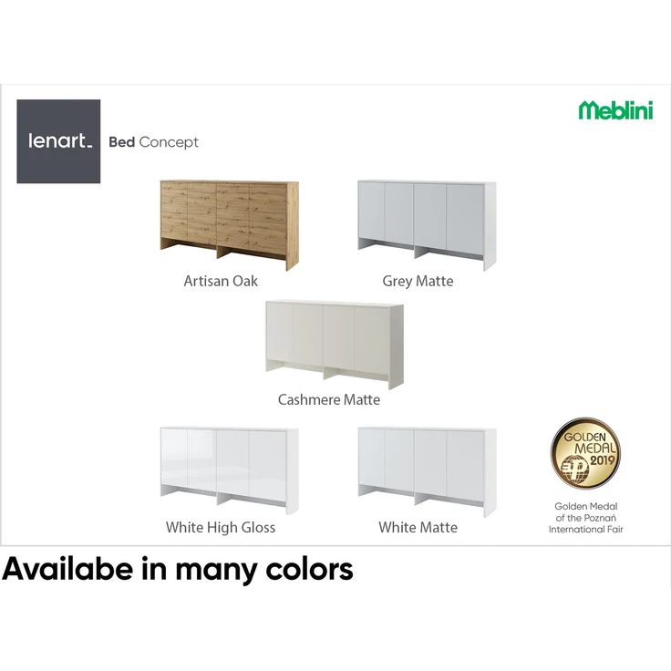 MEBLINI Hängeschrank BC-11 für 90x200 Horizontal Schrankbett - Kaschmir - 211x110x46cm - Wandschrank mit Ablagen und Fächern - Wandregal – Bild 3