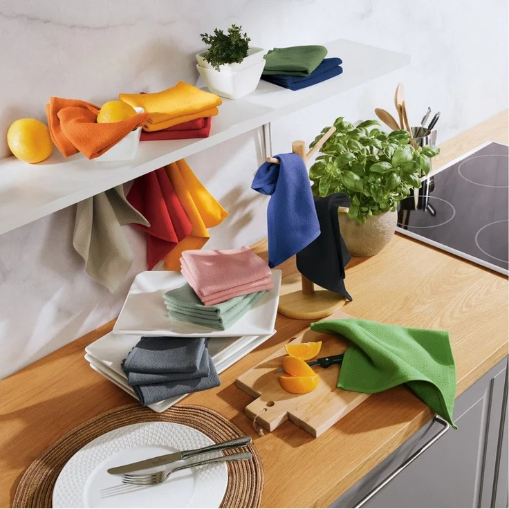 Erwin Müller Geschirrtuch Spültuch 6er-Pack, Baumwolle Uni – Bild 2