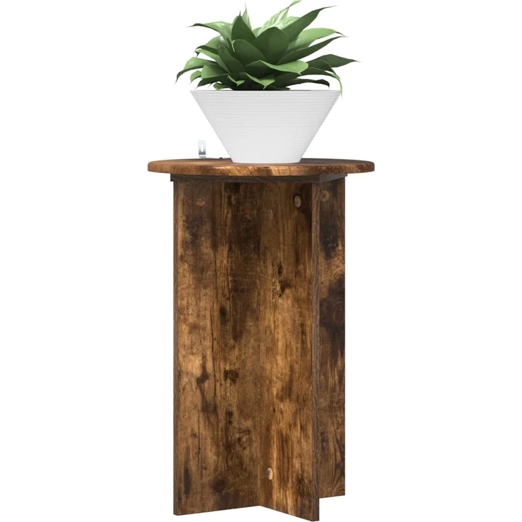 vidaXL Pflanzenständer 2 stk. Räuchereiche Ø40 x 60 cm Holzwerkstoff 899713 – Bild 3