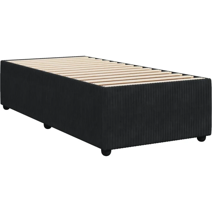 vidaXL Boxspringbett mit Matratze Schwarz 100x200 cm Samt 3285622 – Bild 5