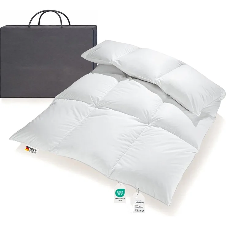 Extra warme 100% Winter Daunendecke sibirische Daunen 135x200 1200g BB