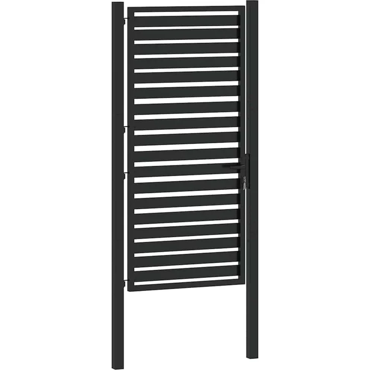 vidaXL Gartentor Abschließbar Schwarz 100x180 cm Aluminium 42004149 – Bild 4
