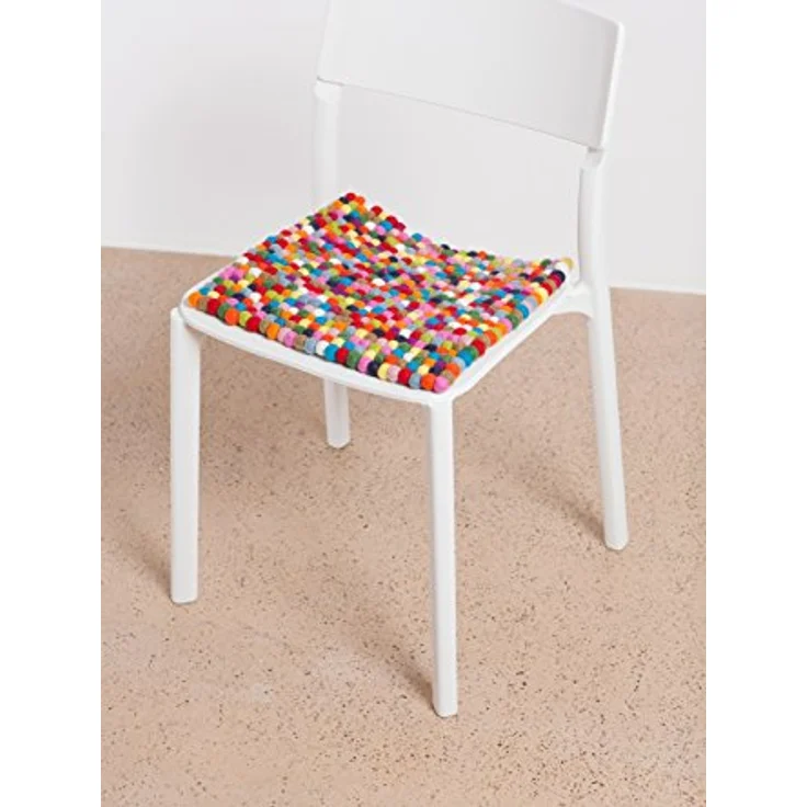 myfelt Stuhlkissen Filzkugel Sitzauflage eckig - 36 x 36 cm, beidseitig verwendbar, 100% Schurwolle – Bild 3