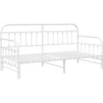 vidaXL Tagesbettrahmen Weiß 107 x 203 cm Pulverbeschichteter Stahl 42002655