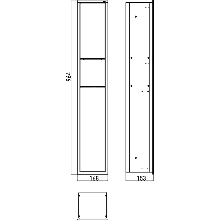 Emco Asis 150 Unterputz-Schrankmodul für das Gäste-WC, Badezimmerschrank als Toilettenpapierhalter, Abfalleimer & Klobürstenhalter, Hochschrank mit Push to Open-Funktion, optiwhite – Bild 3