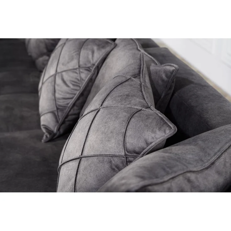 riess-ambiente Ecksofa DECADENCIA 320cm dunkelgrau · XXL Couch aus Samt inkl. 8 Kissen, Einzelartikel 1 Teile, Big-Sofa in L-Form · Ottomane beidseitig montierbar · Modern Design – Bild 5