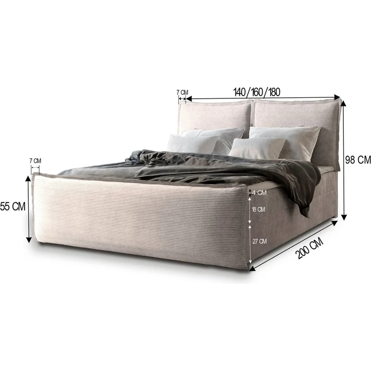 Masseno Boxbett MONTA 160x200 cm mit Bonell Matratze und Topper – Bild 2