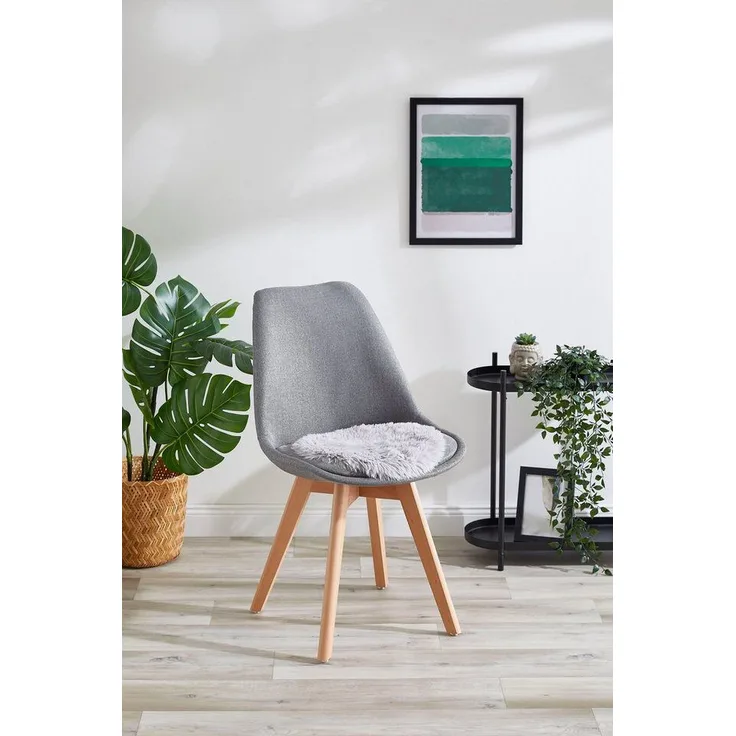 andiamo Kunstfell Sitzkissen Alpa gemütliche Sitzunterlage 35mm Florhöhe weich und Flauschiges Dekofell Silber 34 cm rund, 34x34 cm
