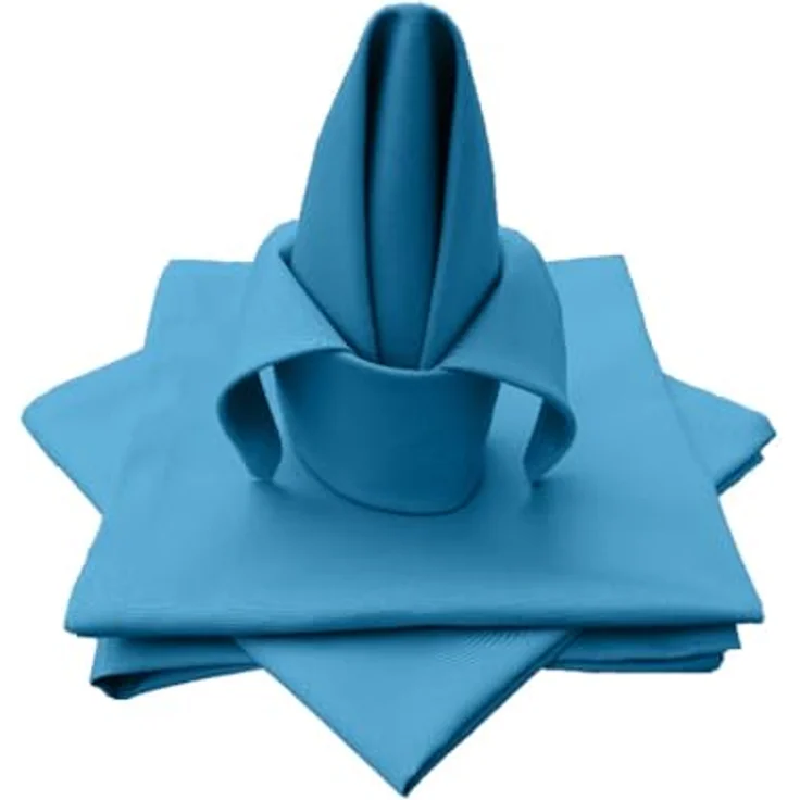 Lemos Home Hochwertige Stoffserviette Tischtuch 4 Stück aus 100% Baumwolle Kollektion Konzept, Farbe & Größe wählbar (Stoffserviette 4er Set - 45x45 cm, Himmelblau) – Bild 1