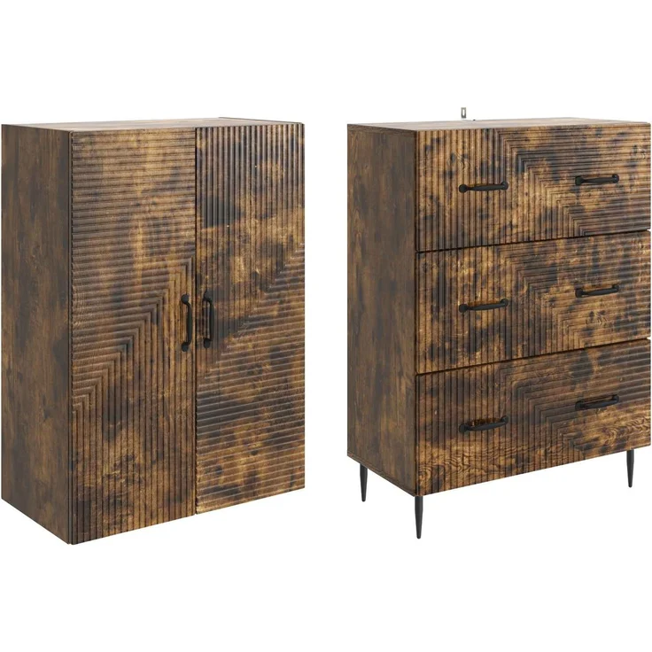 vidaXL Schrankset 2 pcs Geräucherte Eiche 66 x 34,5 x 90 cm 3416642 – Bild 3