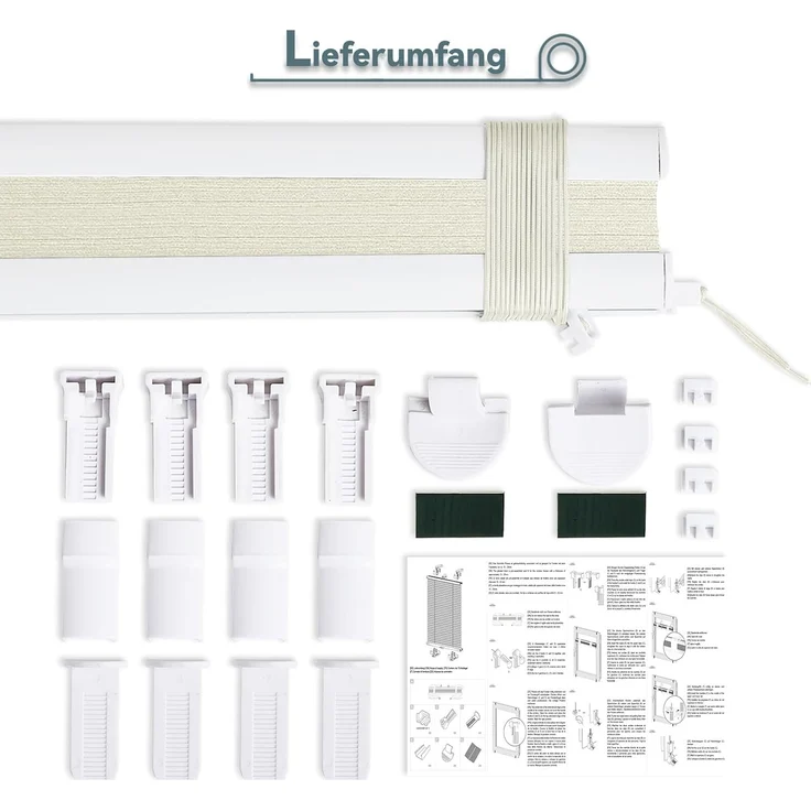 Plisseerollo ohne Bohren Klemmfix 50x120 cm(BxH) Beige Jalousie Sonnenschutz Easyfix Faltrollo Lichtdurchlässig Rollo für Fenster & Tür – Bild 7