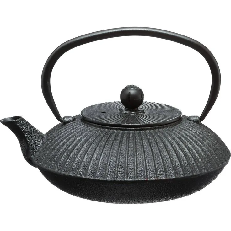 Teekanne aus Gusseisen, Profi-Teekanne, 800 ml, Schwarz