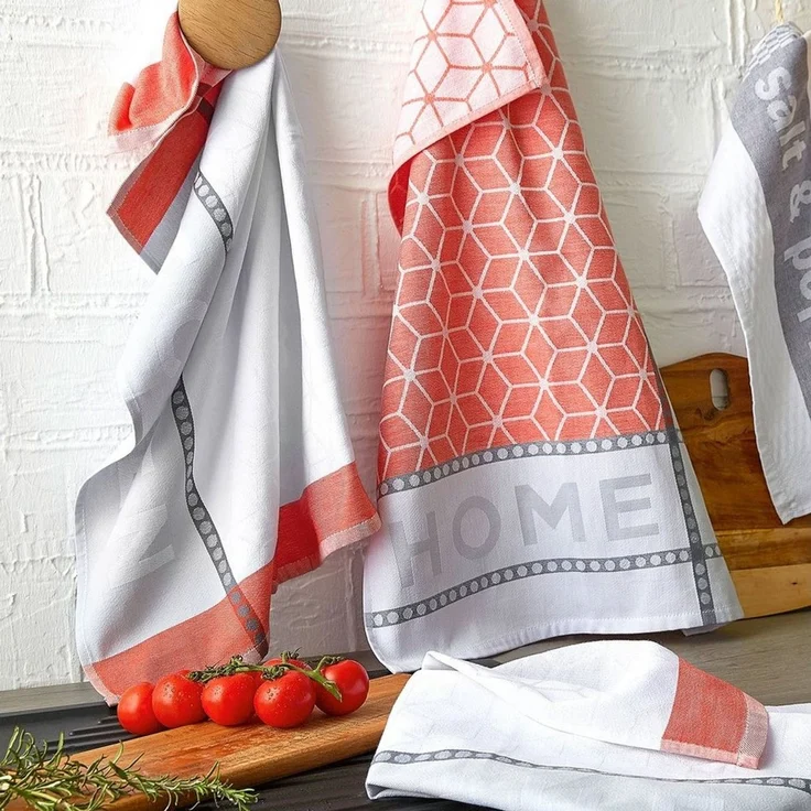 Dyckhoff Geschirrtuch HOME / KITCHEN, Maße je Tuch ca. 50x70 cm, (Set, 6-tlg), mit zwei verschiedenen Motiven – Bild 3