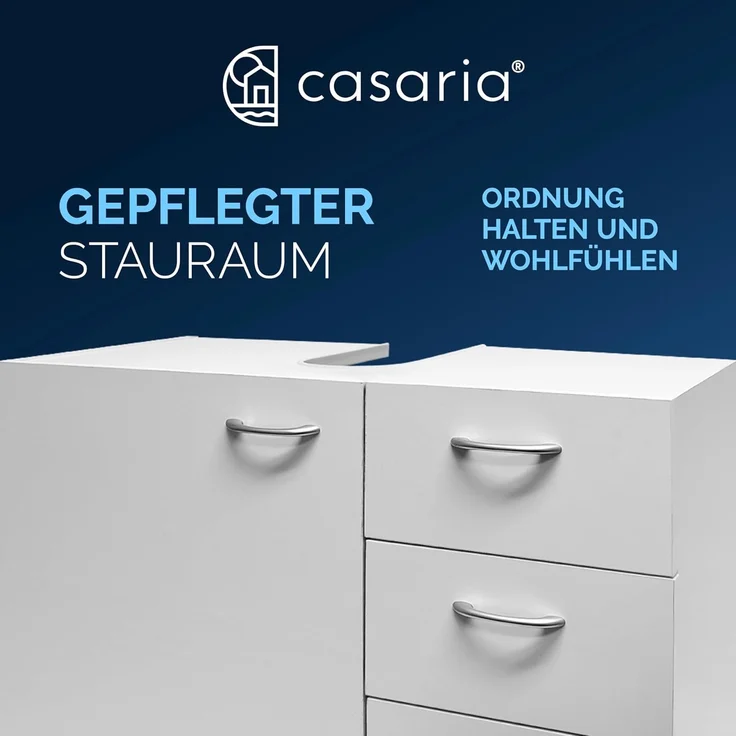 Casaria Waschbeckenunterschrank Neapel mit Schubladen 63cm Breit Waschbecken Unterschrank Badezimmer Stehend – Bild 5