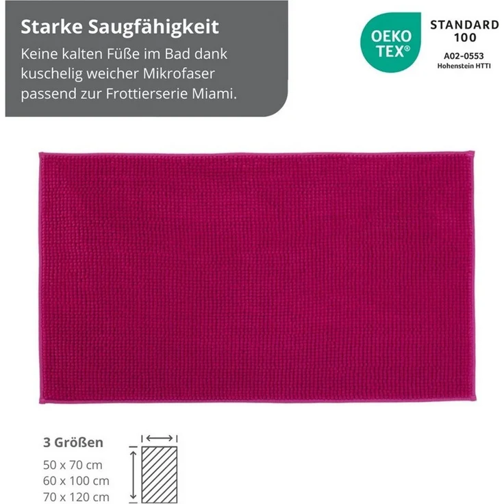 liebling Badematte Badteppich, Fußbodenheizung geeignet, in 3 Größen, Polyester, rechteckig, Antirutsch-Beschichtung, starke Saugfähigkeit, Öko-Tex zertifiziert – Bild 4