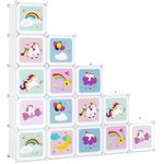 Songmics Regalsystem mit 16 Würfeln, Kunststoff weiß, 16 x 30 x 30x30 cm