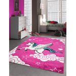Carpetia Kinderteppich Kinderteppich Spielteppich Kinderzimmer Mädchen Teppich Einhorn Pink, rechteckig, Höhe: 13 mm