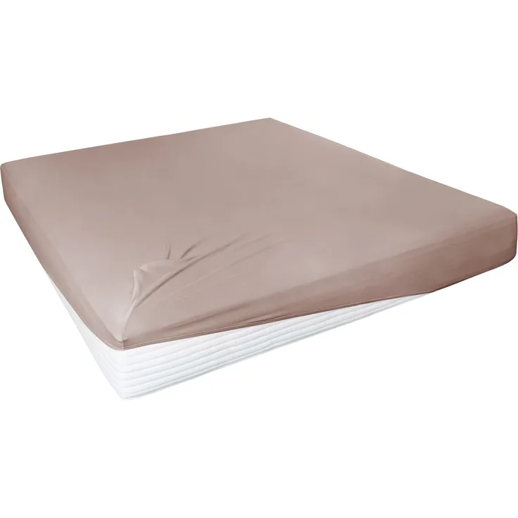 Hahn Haustextilien Elasthan-Feinjersey-Spannlaken Royal 90-120x200-220 cm nougat