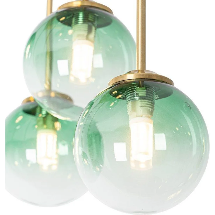 Qazqa Deckenleuchte Athens, ohne Leuchtmittel, G9, Grün, Art Deco, Stahl, 9-flammig – Bild 2