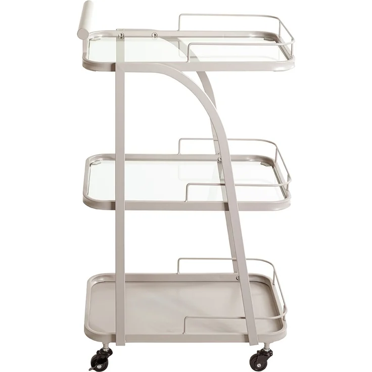 Servierwagen >55189< mit 3 Ablagen,Glas und Kaschmirgrau - 35x79x45 (BxHxT) – Bild 4
