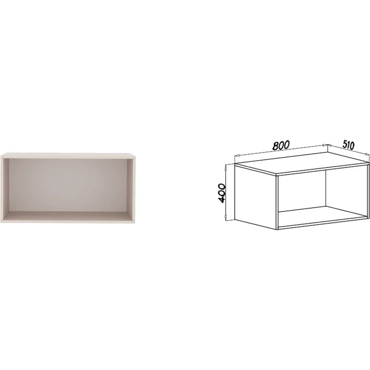 Marmex Möbel Tres Set-L/N Eckkleiderschrank mit Schubladen ohne Türen, Einbauschrank über Eck mit Regalen und Kleiderstangen, laminierte Spanplatte, graubeige cashmere 111/180x246x51 cm – Bild 5
