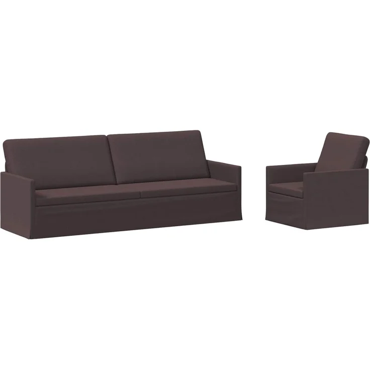 vidaXL Sofa-Set 2 pcs Dunkelbraun Stoff 3433180 – Bild 1
