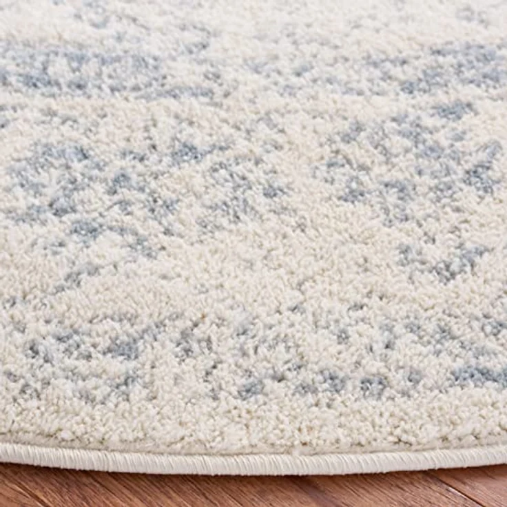 Safavieh Runder Teppich 183 cm Rund - Adirondack Collection - Transitional Design, Elfenbein & Schiefer, Pflegeleichte Synthetikmischung, Ideal für Wohnzimmer, Schlafzimmer, Büro | 1 cm Flor, Teppich für den Innenbereich, langlebig, kinder- und haustie... – Bild 5