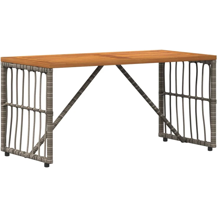 vidaXL Tisch für Outdoor Grau 80 x 40 x 40 cm Stahl und Poly Rattan 42025147 – Bild 2