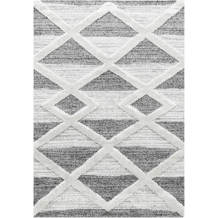 XXXL Webteppich Pisa 4709, Rechteckig 140x200 cm, Grau, Oeko-Tex® Standard 100, für Fußbodenheizung geeignet, schmutzabweisend, antistatisch, pflegeleicht