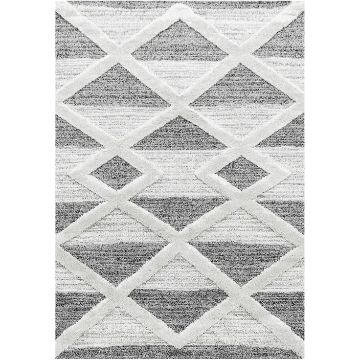 XXXL Webteppich Pisa 4709 grau, rechteckig 160x230 cm, Oeko-Tex® Standard 100, schmutzabweisend, antistatisch, für Fußbodenheizung geeignet, pflegeleicht