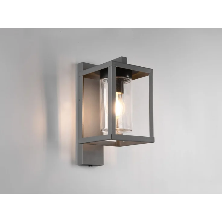 Außenwandleuchte LUNGA in Laternenoptik, Höhe 33cm, Anthrazit – Bild 8