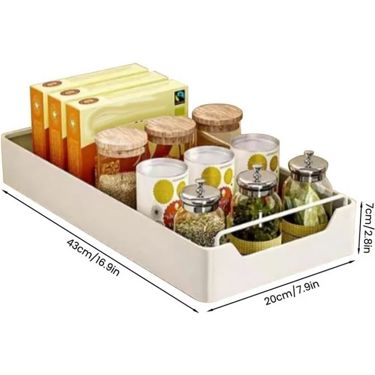 GarveeMore Küchenorganizer-Set Creperture-Teleskopauszug Ausziehbarer Schrank-Organisator Pantry Küch, Schubladenregal mit Dämpfungsführung Geräuschlos ausschiebbare Regale – Bild 1
