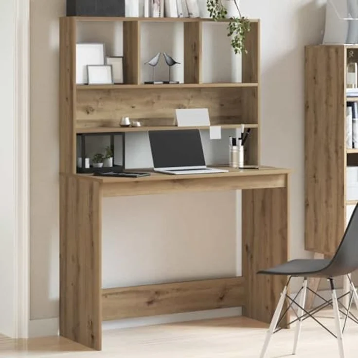 vidaXL Schreibtisch mit Regal Artisan-Eiche 102x45x148cm Holzwerkstoff 855835 – Bild 3