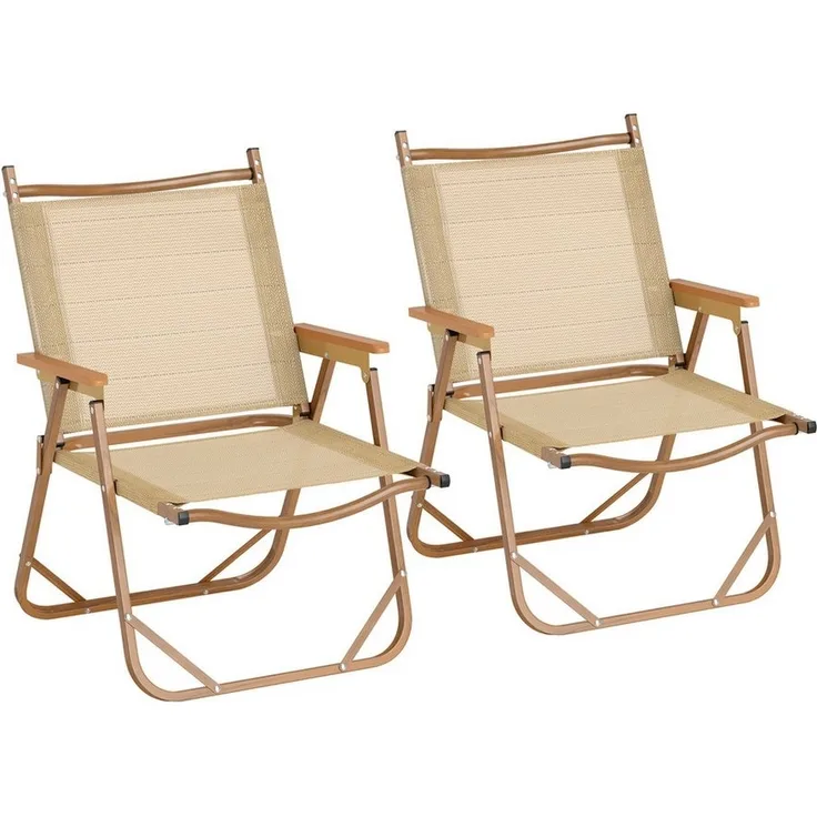 COSTWAY Gartenstuhl (2 St), Klappstühle, Campingstühle klappbar, Aluminium