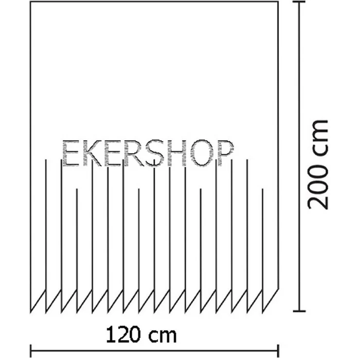 Ekershop Duschvorhang Textil "Bambus mit Stein" Grün Weiß für Duschstange Breite 120 cm, Höhe 200 cm, wasserabweisend, inkl. Ringe, waschbar, bügelbar – Bild 3