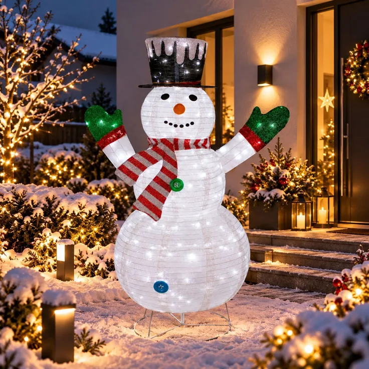 XXL LED Schneemann / Weihnachtsmann 180CM 200 LEDs IP44 für außen