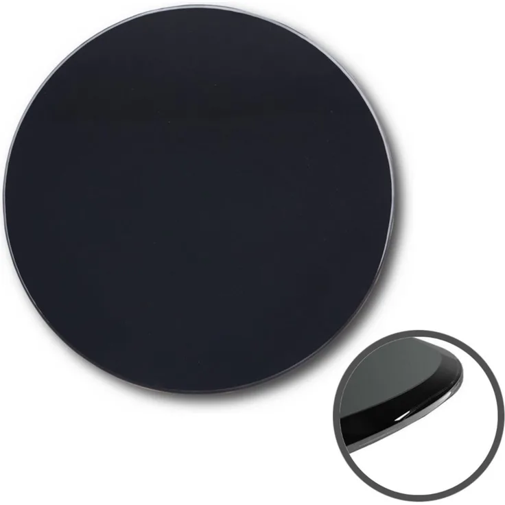 HOOZ Servierplatte Glasablage Ø 50 cm ESG Sicherheitsglas Schwarz – Tischplatte/Kamin, ESG Glas, (Dekoplatte Glas, 1-tlg, pflegeleichte Glasplatte), Präsentationsplatte, Käseplatte, Tortenplatte, Glas Tablett für Feiern