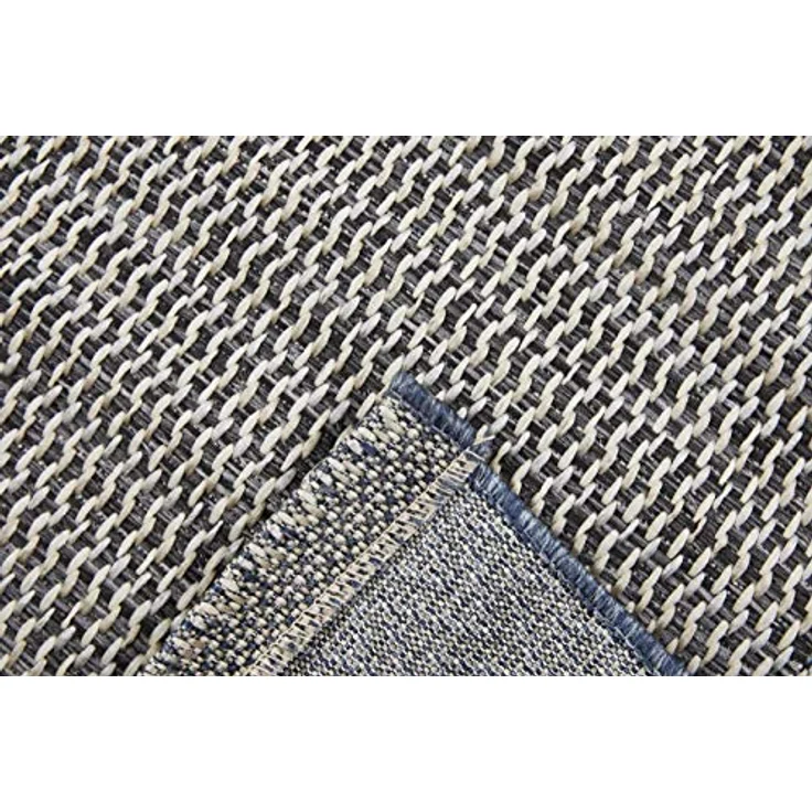 andiamo In- & Outdoor Teppich wetterfest und wasserdurchlässig Flachgewebe Kurzfloor 120x170 cm Beige-Anthrazit – Bild 7