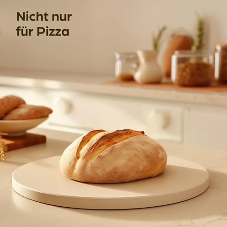 Praknu Pizzastein Pizzastein Rund 30 cm für Grill und Backofen - Für knusprigen Boden, Cordierit, (1-St), Für Knusprigen Boden - bis 900 °C - Wärme Speichernd – Bild 6