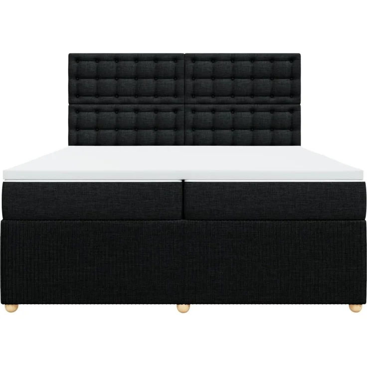 vidaXL Boxspringbett mit Matratze Schwarz 200x200 cm Stoff 3294479 – Bild 6