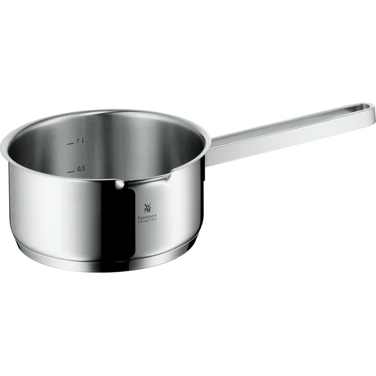 WMF Milchtopf Function 4, Cromargan® Edelstahl rostfrei 18/10 (1x Stielkasserolle ohne Deckel 16 cm (Volumen 1,4l, Höhe 7,5 cm) - optimal für Herdplatten mit Ø 14,5 cm, 1-tlg, 1x Stielkasserolle ohne Deckel 16 cm (Volumen 1,4l, Höhe 7,5 cm), - optimal ...