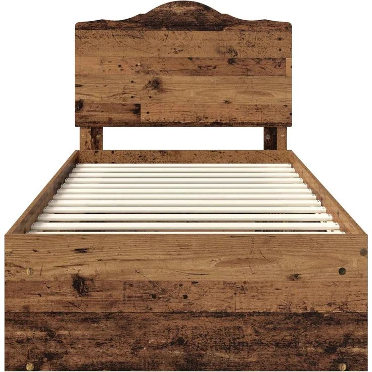 vidaXL Bettrahmen Altholz 75 x 190 cm Massives Kiefernholz 3413378 – Bild 7